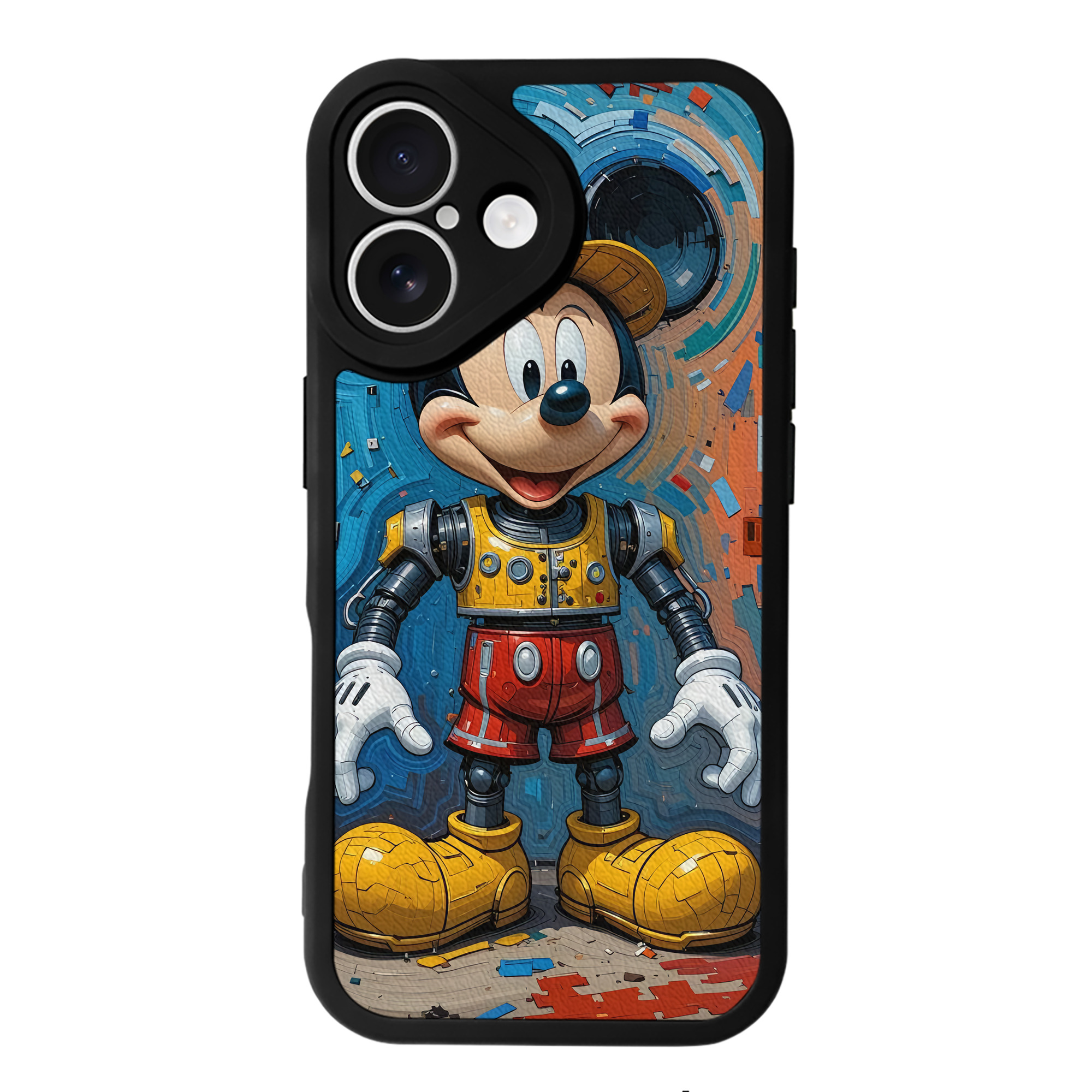 （画像用） ミッキーマウス Mickey Mouse 【iPhone 16シリーズ対応】シリコンスマホケース（レザー調） 材質：シリコン